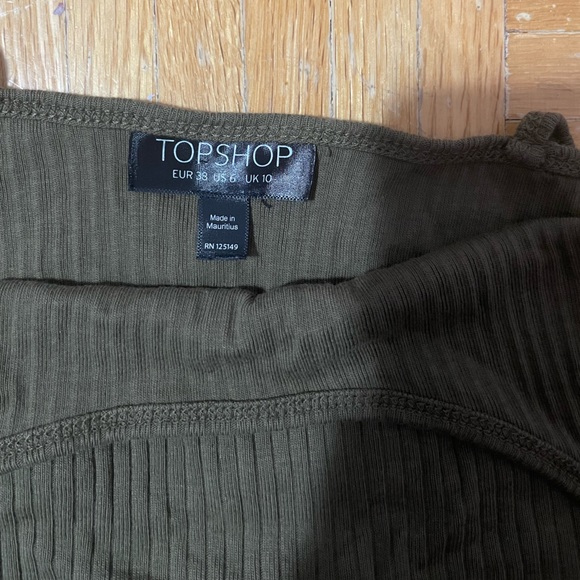 dark green cropped tank top from Topshop - Picture 3 of 3